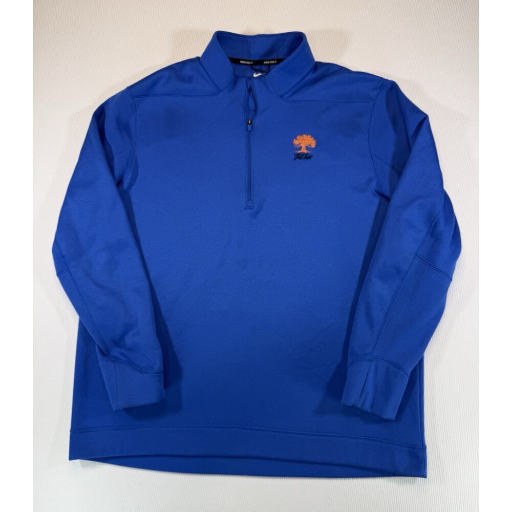 Nike Golf Oak Tree 1/2 Zip Fleece Pullover Mens XL Blue Therma Fit Golf Jacket